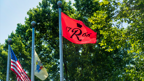 Flags on Old Queens campus